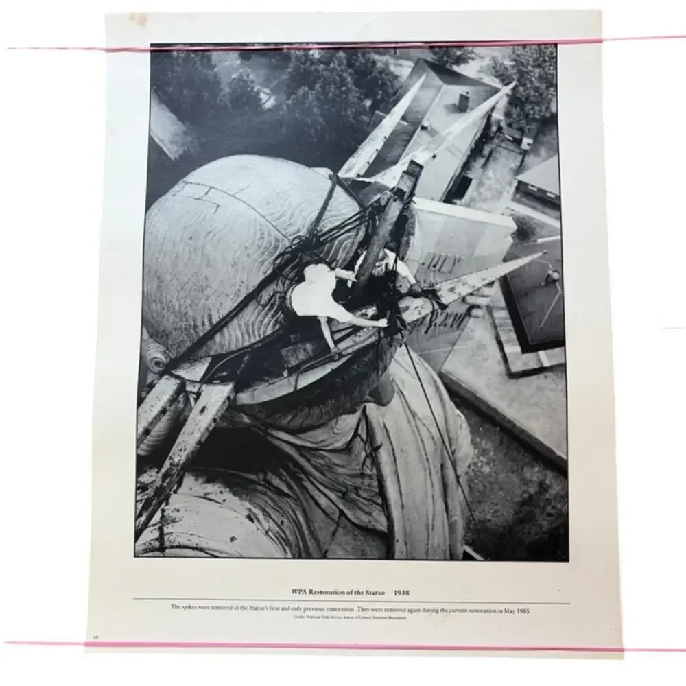 1938 WPA Statue of Liberty Restoration Historical Photo Poster - 20